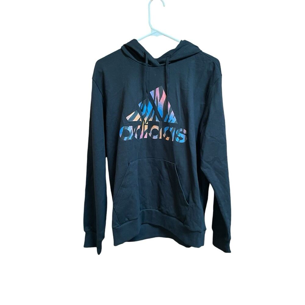 Adidas Women's Drawstring Hoodie Long Sleeve Sweatshirt in Black Size‎ M NWT